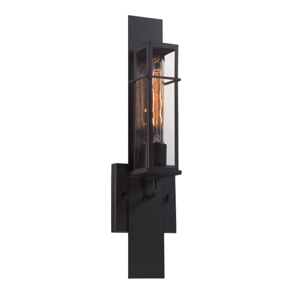 Eurofase Muller Transitional Incandescent Wall Sconce, 1-Light, Clear/Bronze 28053-019